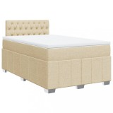 Cumpara ieftin Pat continental cu saltea, crem, 120x190 cm, textil