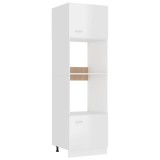 Dulap cuptor microunde &ldquo;Lyon&rdquo; alb lucios, 60x57x207 cm