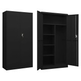 Cumpara ieftin Fiset, negru, 90x40x180 cm, otel