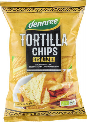 Tortilla Chips cu Sare Bio 125 grame Dennree foto