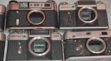 6 bucati body pt. aparate foto - 2 x fed 3 1 x fed 5 1 x braun paxette 1 x zenit em 1 x zenit e