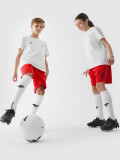 Tricou cu imprimeu pentru copii 4F x Robert Lewandowski - alb, 4F Sportswear