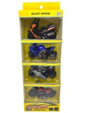 Set 4 motociclete metalice cu mecanism pull back scara 1:43