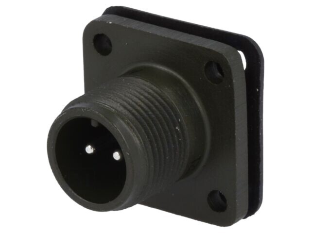 Conector circular soclu PIN 2 tată lipire argintat 13A AMPHENOL