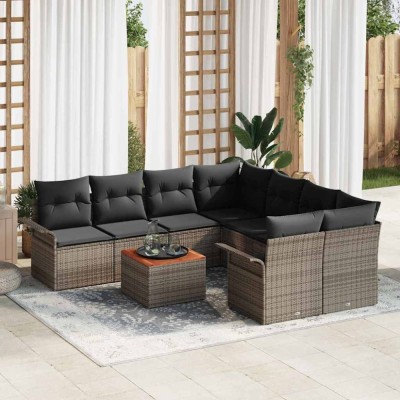 vidaXL Set de canapele pentru grădină Manual 9 pcs Gri 55 x 55 x 37 cm 3355976 foto