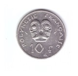 Moneda Polinezia Franceza 10 francs/franci 1991, stare foarte buna, curata