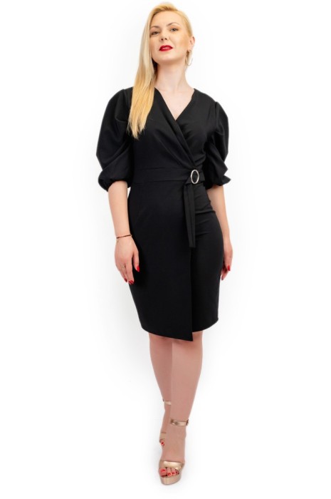 Rochie Dama Cate Midi Neagra - S(36)