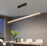 Lustra LED suspendata 90W cu telecomanda, dimabila, neagra, &icirc;naltime reglabila