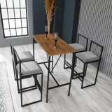 Set 5 buc masa si scaune de bar Nordic Gri