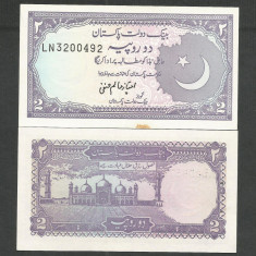 PAKISTAN 2 RUPII RUPEES 1986 UNC [1] P- 37a.3 , Semn IMTIAZ A. HANAFI