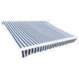 P&acirc;nză Copertină 3x2.5m Albastru/Alb vidaXL, Poliester Rezistent UV, Protecție Solară, Ideal Gradină/Terasa (Fără Cadru)