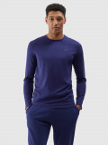 Tricou unicolor cu m&acirc;necă lungă pentru bărbați - bleumarin, 4F Sportswear