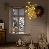 VidaXL Pom Crăciun 200 LED-uri alb cald 2,2 m salcie interior/exterior
