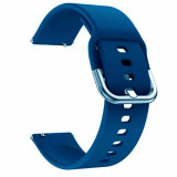 Curea din silicon compatibila cu Huawei Watch Buds, Telescoape QR, 22mm, Cobalt Blue