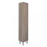 Dulap Inalt Baie/Hol Nerva 35 Ulm Rauna, 2 Usi, 2 Sertare, 35x190x30 cm, Maro/Alb/Gri/Negru