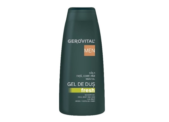Gel de dus Gerovital Men Fresh 3 in 1, 400 ml