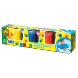 Set 4 recipiente acuarele pentru pictura degete, 4 x 145 ml, 1-4 ani