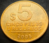Cumpara ieftin Moneda exotica 5 PESOS URUGUAYOS - URUGUAY anul 2005 * cod 3422 B, America Centrala si de Sud