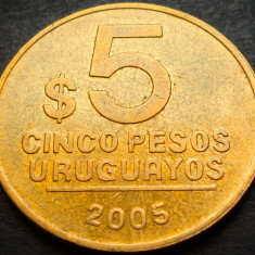 Moneda exotica 5 PESOS URUGUAYOS - URUGUAY anul 2005 * cod 3422 B