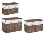 Cumpara ieftin Set 3 cosuri depozitare rattan Simplicity 56x33x33 cm; 61x36x38 cm; 66x41x43 cm