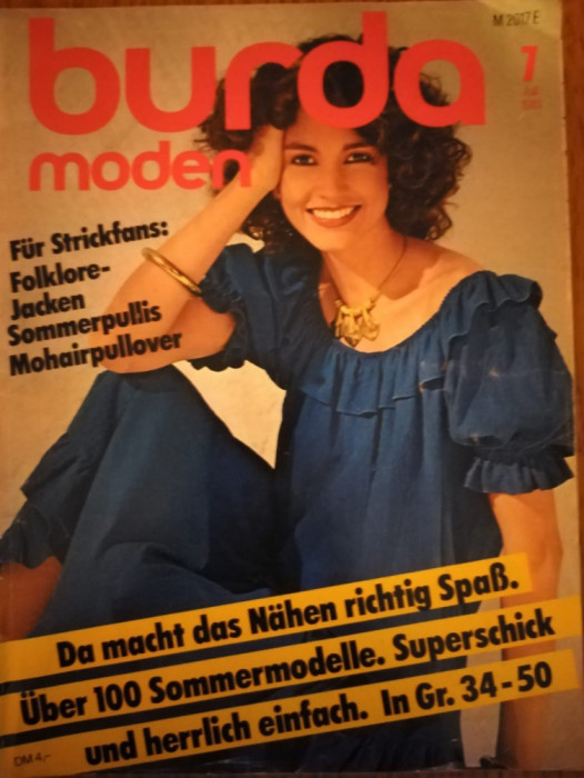 Burda revista moda vintage cu tipare anii 80