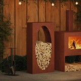 vidaXL Suport pentru lemne de foc 50x23x100 cm Oțel pentru intemperii 864186