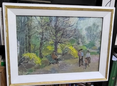 A.CONSTANTINESCU -IN PARC, ULEI PE CARTON foto