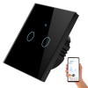 Intrerupator smart, Tuya Smart Life, Home Light Switch, control vocal APP, wi-fi 2, 4GHz+bluetooth, N+L, 2 butoane, compatibil Alexa si Google assista