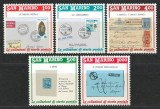 San Marino 1989 Mi 1416/20 MNH - Promovarea filateliei (II): Istorie postala, Nestampilat