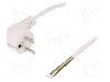 Cablu alimentare AC, 1.5m, 3 fire, culoare alb, cabluri, CEE 7/7 (E/F) &amp;#351;tecar in unghi, LOGILINK - CP136