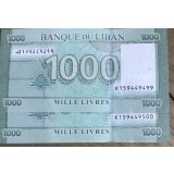 BNKSTR LIBAN 1000 LIVRES (LIRE) UNC (pret pe bucata) serii cosecutive