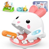 Set de joaca Pet Dentist ZYTEQ&reg;️, jucarie interactiva, educativa, pentru copii de 3 ani+, cu 17 piese, alb-roz