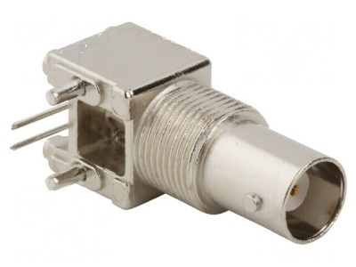 Conector BNC soclu mamă 90&amp;deg; 50&amp;Omega; THT polipropilenă foto