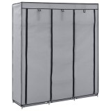 Cumpara ieftin Sifonier cu bare si compartimente, gri, 150x45x175 cm, textil