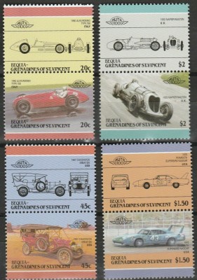 BEQUIA, AUTOMOBILE - SERIE COMPLETĂ MNH foto