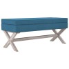 Taburet de depozitare, albastru, 110x45x49 cm, catifea, DKD Home Decor