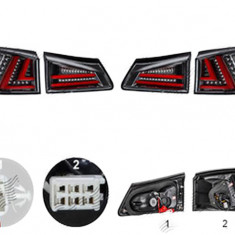 Stop spate lampa Lexus Is (Xe2), 11.2005-03.2009, spate, Stanga+Dreapta, semnalizare dinamica; LED; rama neagra, red, transparent; tuning; fara omolo