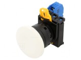Comutator 22mm Poz.i 1 NO albă acţionat prin apăsare