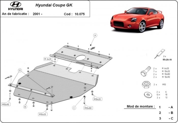 Scut motor metalic Hyundai Coupe 2001-2008