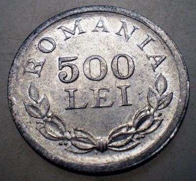 7.878 ROMANIA MIHAI I 500 LEI 1946 XF/AUNC foto