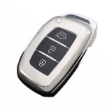 Husa Cheie Hyundai Tucson 2016+, Smartkey, 3 Butoane, Tpu, Silver AutoProtect KeyCars, Oem