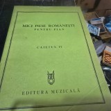 Partitura. Mici Piese Romanesti pentru Pian - Caietul II