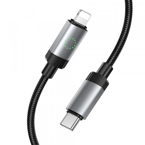 Cablu Date si Incarcare USB-C - Lightning HOCO X117, 27W, 1m, Negru