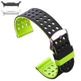 Curea silicon cu doua fete compatibila Samsung Galaxy Watch9 44mm/40mm, Samsung Galaxy Watch 8 44mm/40mm, Negru/Verde