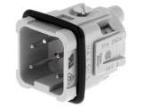 HDC Conector Inserturi Contact Tată 5 4 PE, TE Connectivity