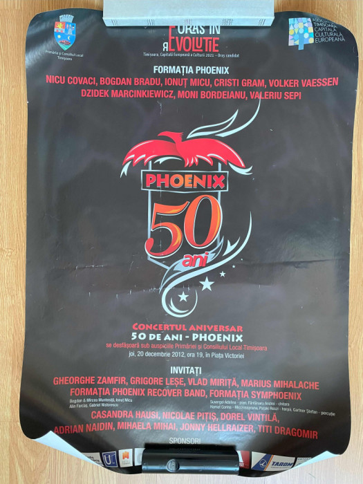 formatia phoenix afis concert aniversar 50 ani timisoara 2012 poster muzica rock