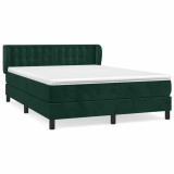 Cumpara ieftin Pat box spring cu saltea, verde inchis, 140x200 cm, catifea
