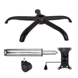 Cumpara ieftin Set placuta balans metalica 20 cm x 15 cm, rolă universală s, &Oslash;11 mm,baza 64 cm si cilindru piston, gaz, pentru scaune birou, argintiu, 35 cm