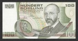 AUSTRIA █ bancnota █ 100 Schilling █ 1984 █ P-150 █ UNC █ necirculata
