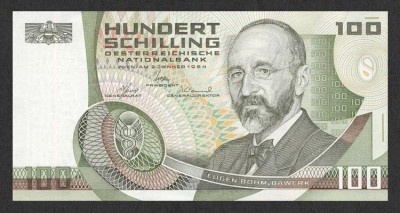 AUSTRIA █ bancnota █ 100 Schilling █ 1984 █ P-150 █ UNC █ necirculata foto